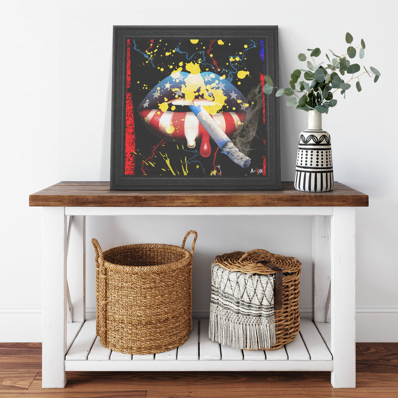 American Kiss Printed Illusion Frame Black