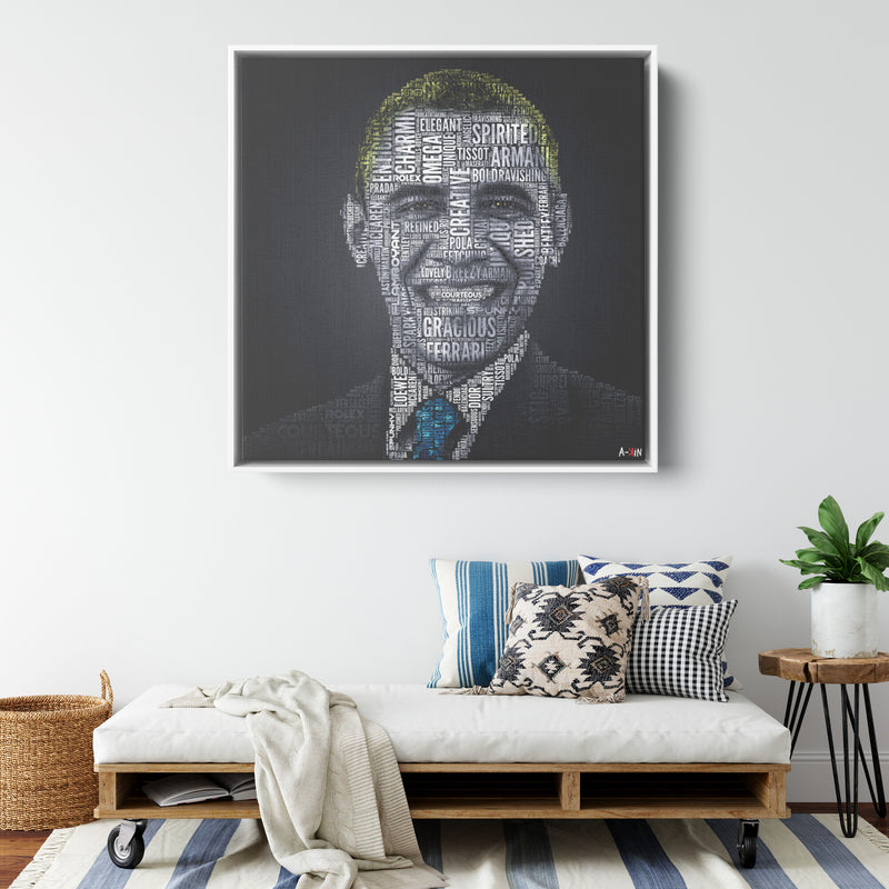 B Obama Color Wood Frame