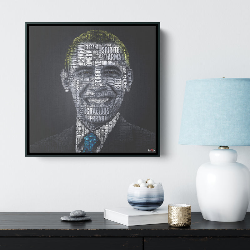 B Obama Color Wood Frame
