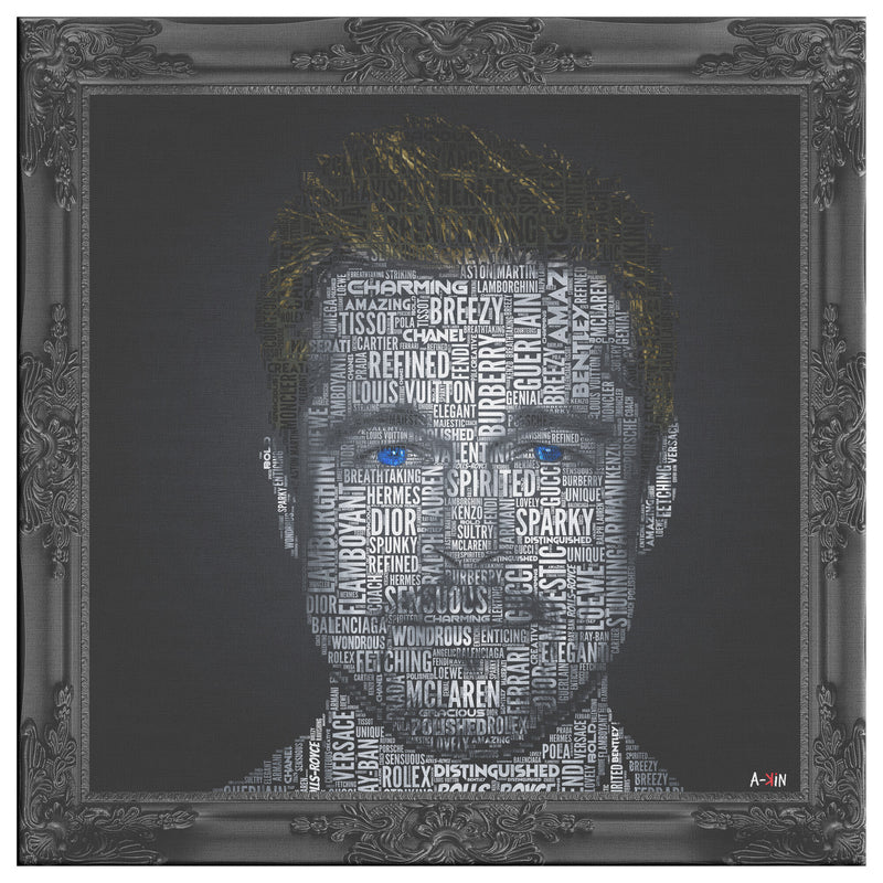 B Pitt Color Printed Illusion Frame Black
