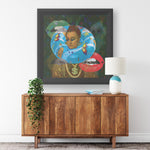 Beach Party Printed Illusion Frame Black