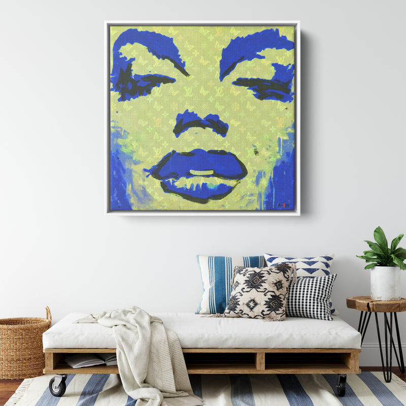 Blue Monroe Wood Frame