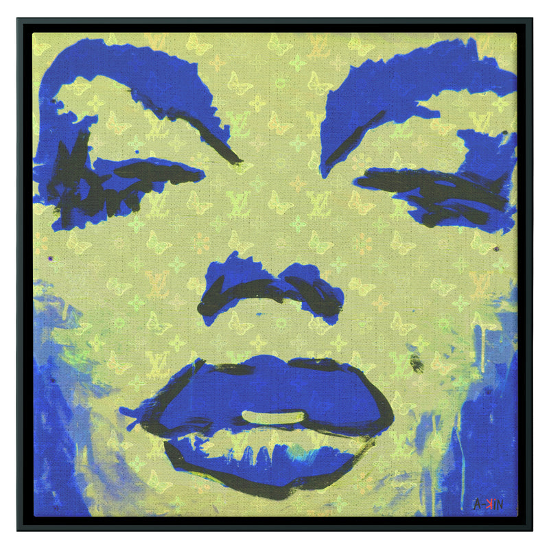 Blue Monroe Wood Frame