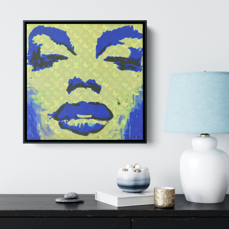 Blue Monroe Wood Frame