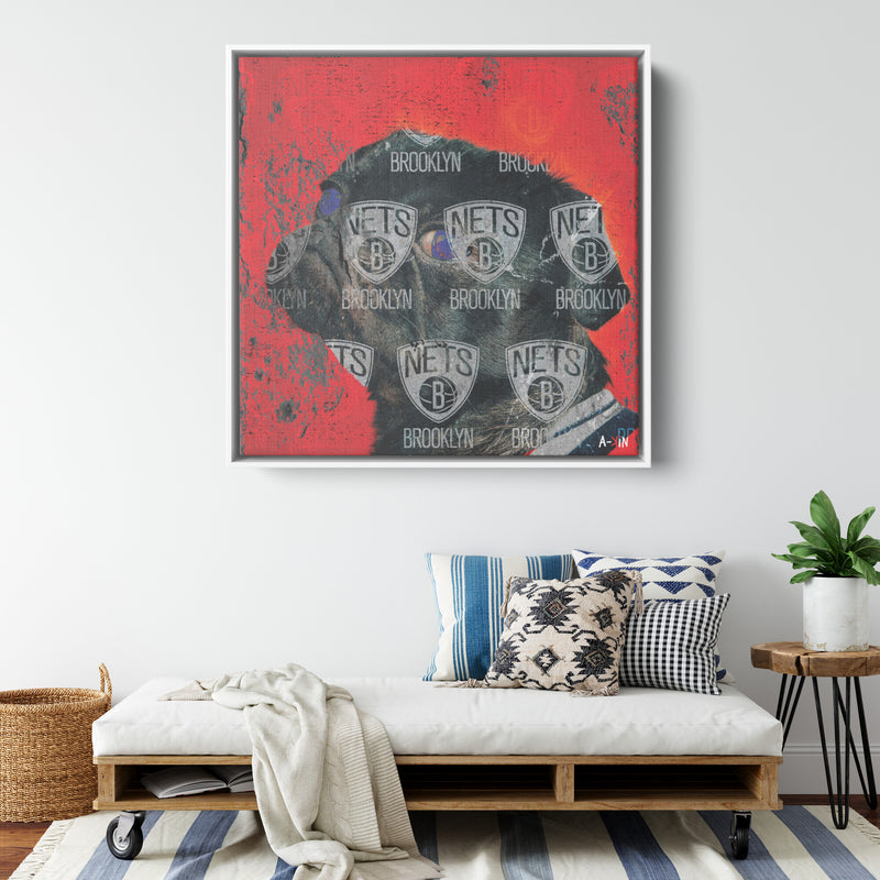 Brooklyn Nets Wood Frame