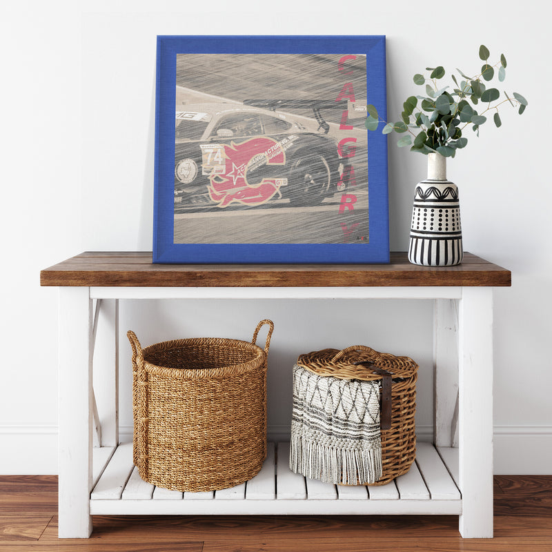 Calgary Flames Printed Illusion Frame Blue
