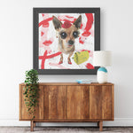 Chic Dog Printed Illusion Frame Black