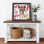 Chic Dog Printed Illusion Frame Black
