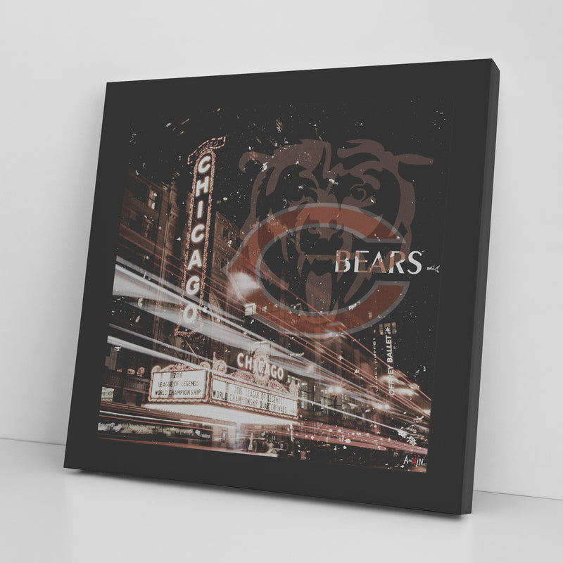 Chicago Bears Printed Illusion Frame Black