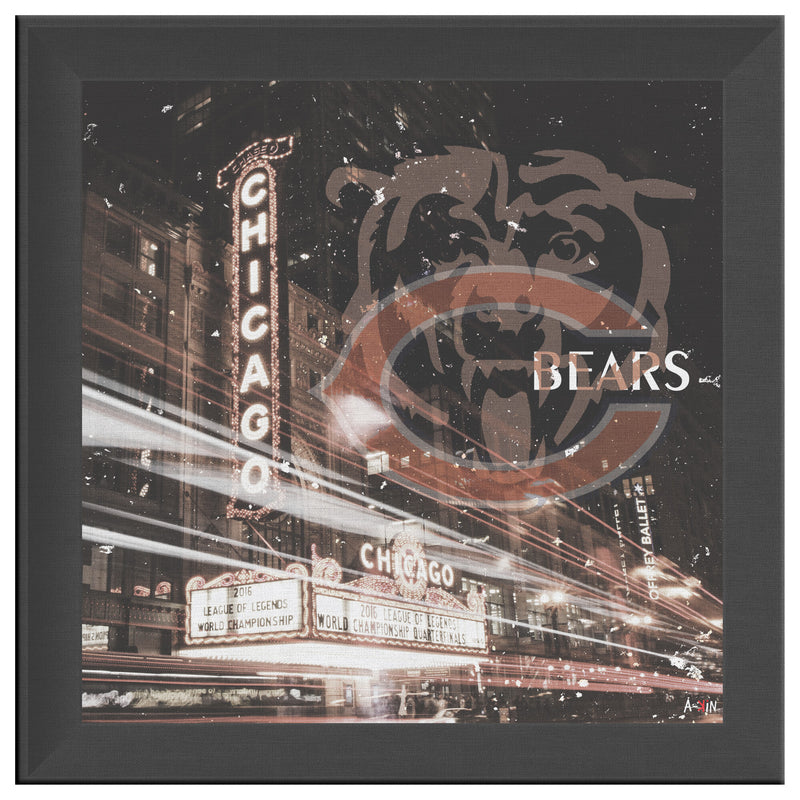 Chicago Bears Printed Illusion Frame Black