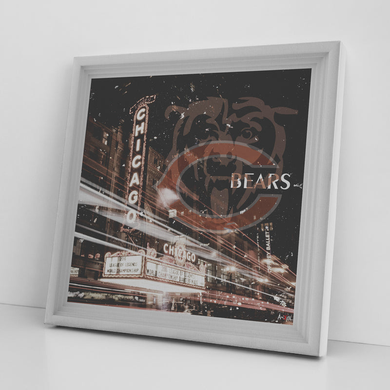Chicago Bears Printed Illusion Frame White
