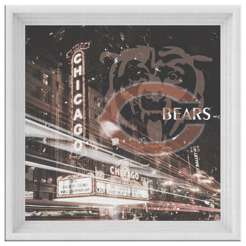 Chicago Bears Printed Illusion Frame White