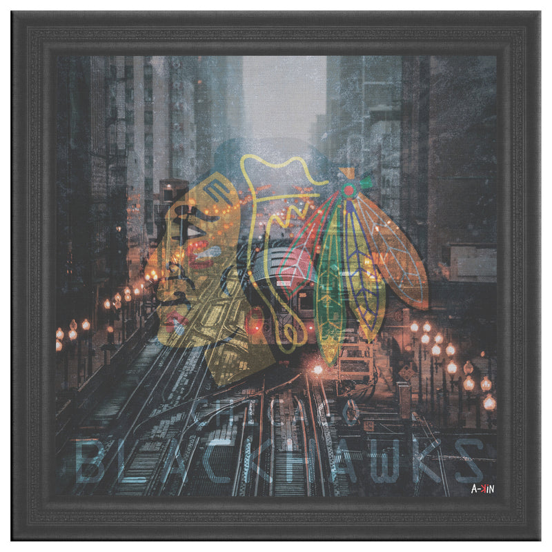 Chicago Blackhawks Printed Illusion Frame Black