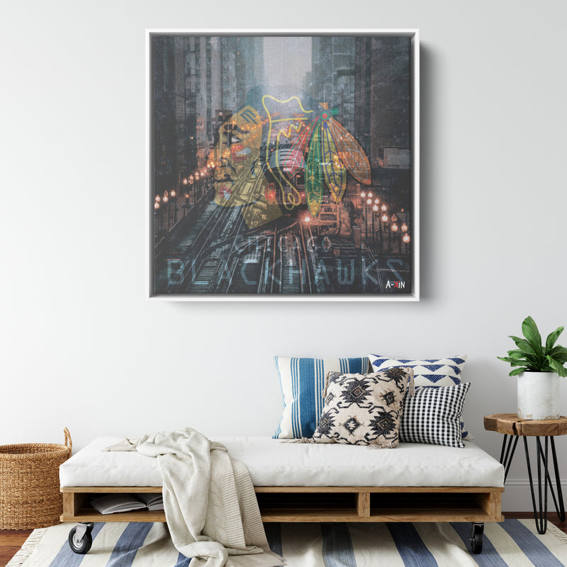 Chicago Blackhawks Wood Frame