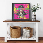 Colorful Motard Printed Illusion Frame Black
