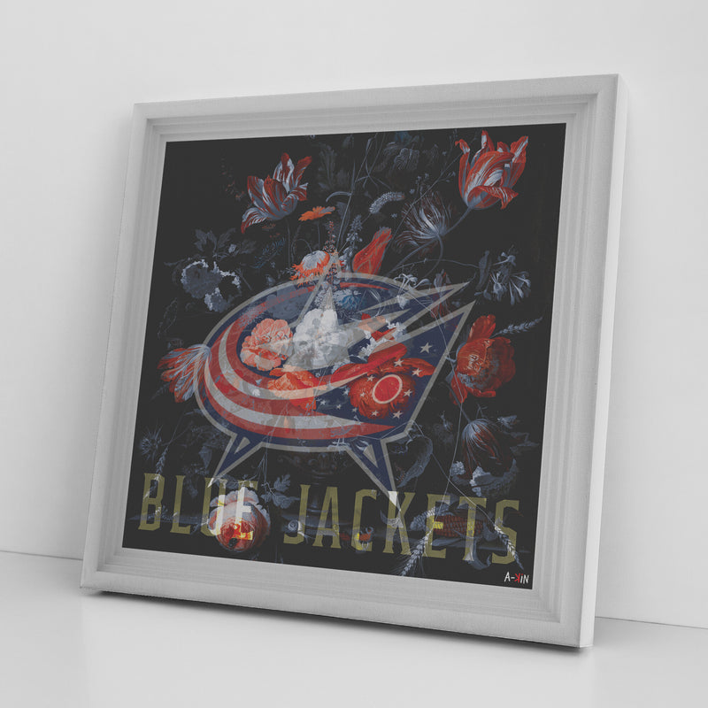 Columbus Blue Jackets Printed Illusion Frame White