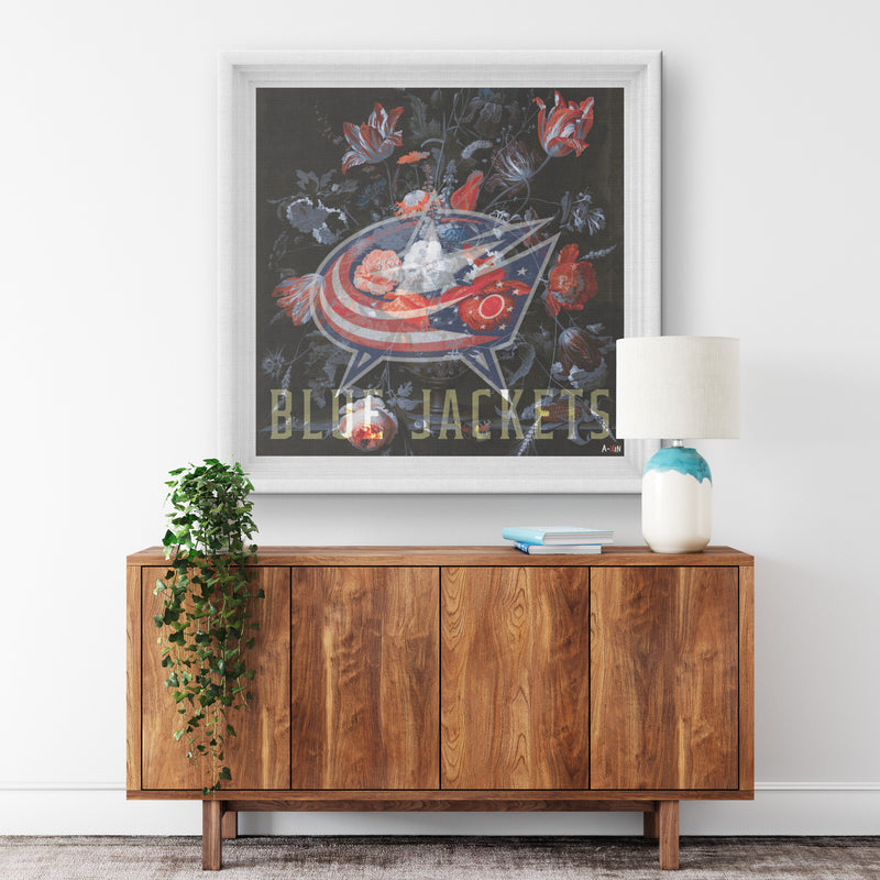 Columbus Blue Jackets Printed Illusion Frame White