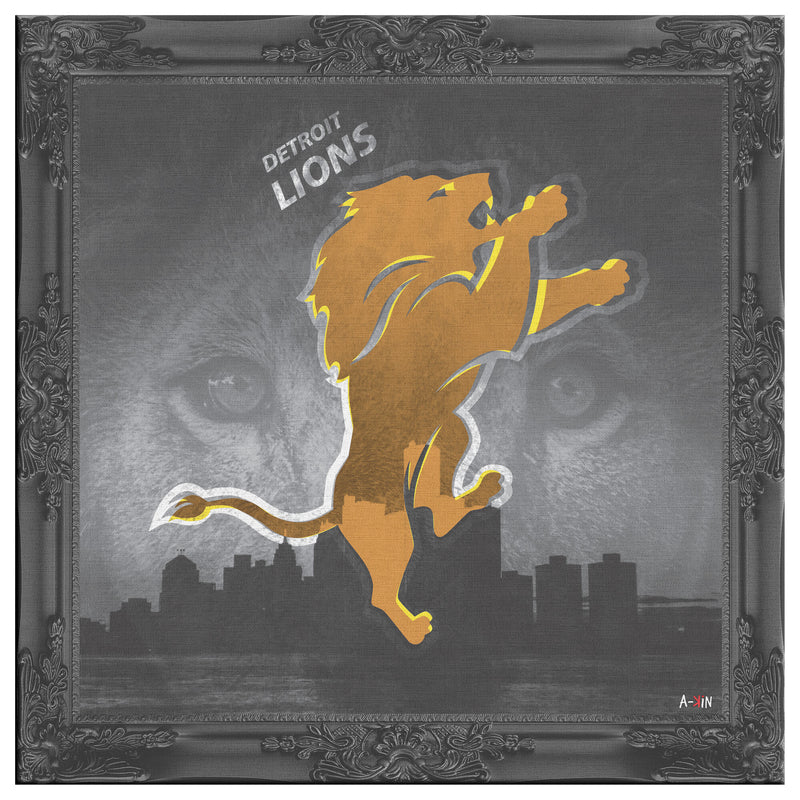 Detroit Lions Printed Illusion Frame Black