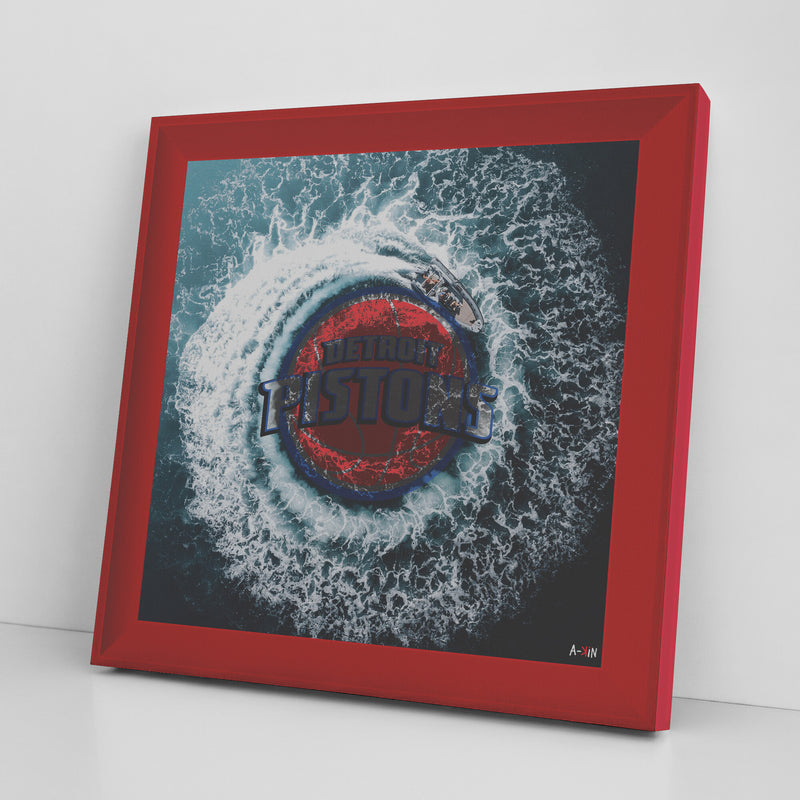 Detroit Pistons Printed Illusion Frame Red