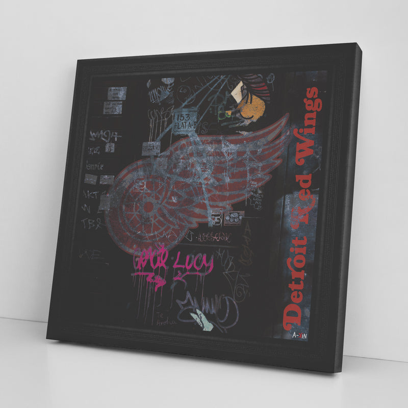 Detroit Red Wings Printed Illusion Frame Black