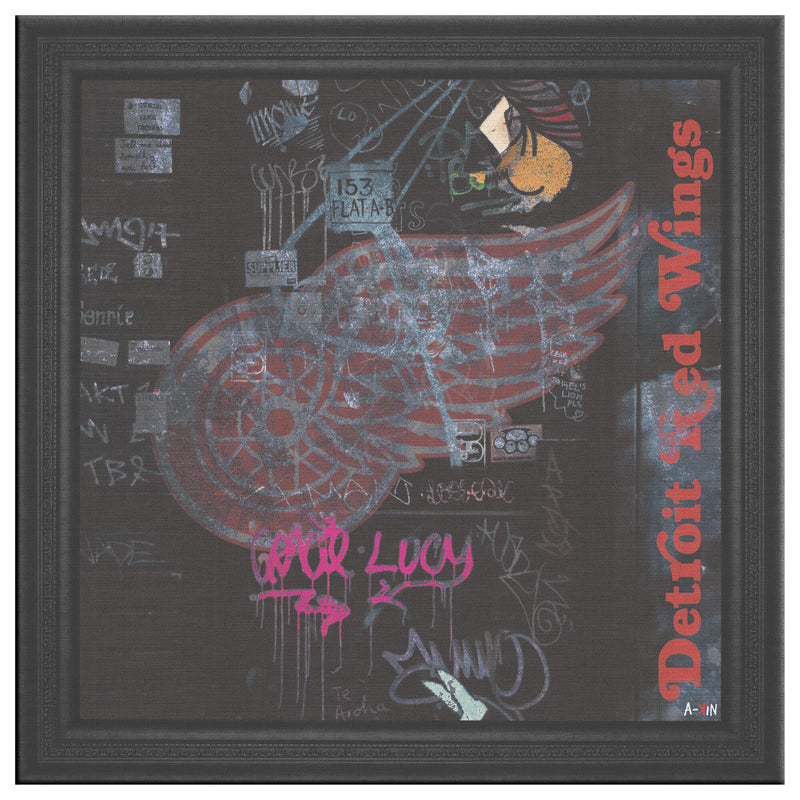Detroit Red Wings Printed Illusion Frame Black