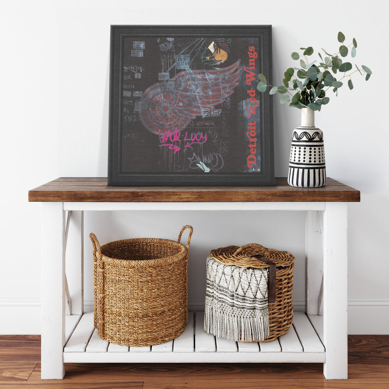 Detroit Red Wings Printed Illusion Frame Black