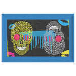 Floral Skulls Printed Illusion Frame Blue