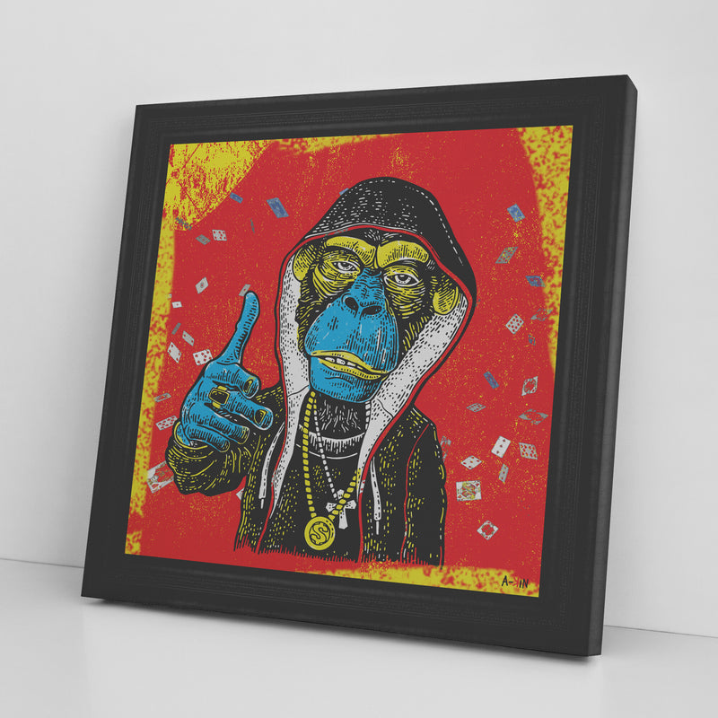 Ghetto Monkey Printed Illusion Frame Black