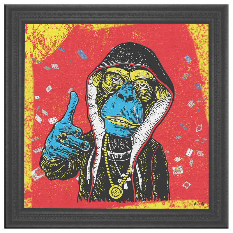 Ghetto Monkey Printed Illusion Frame Black