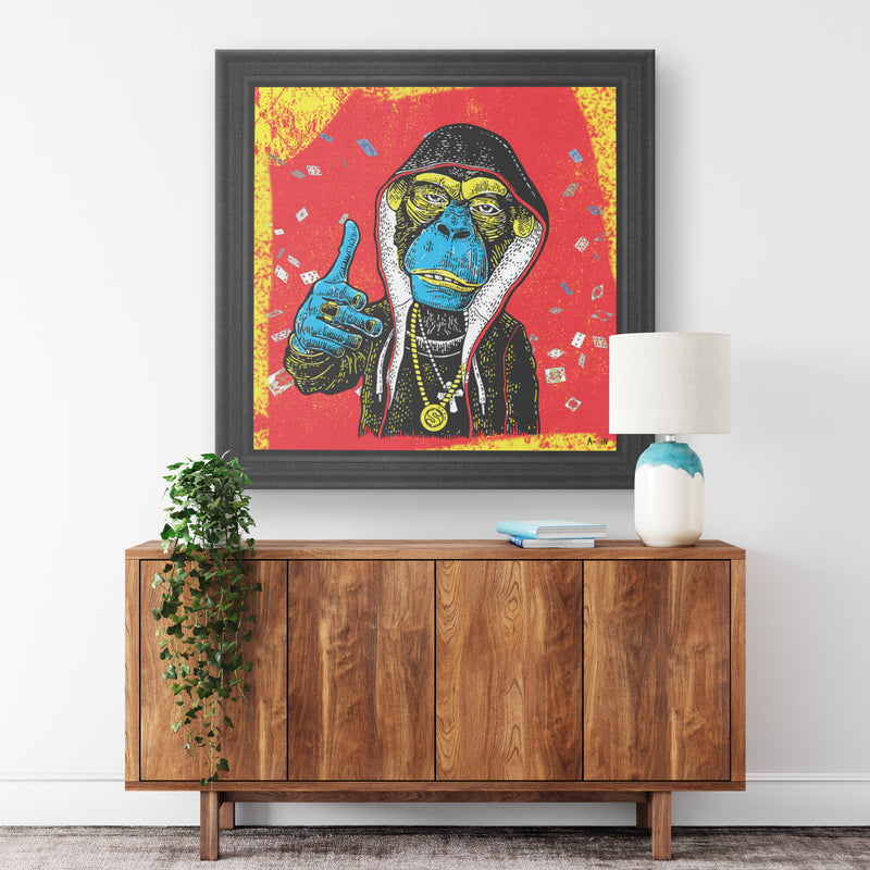 Ghetto Monkey Printed Illusion Frame Black
