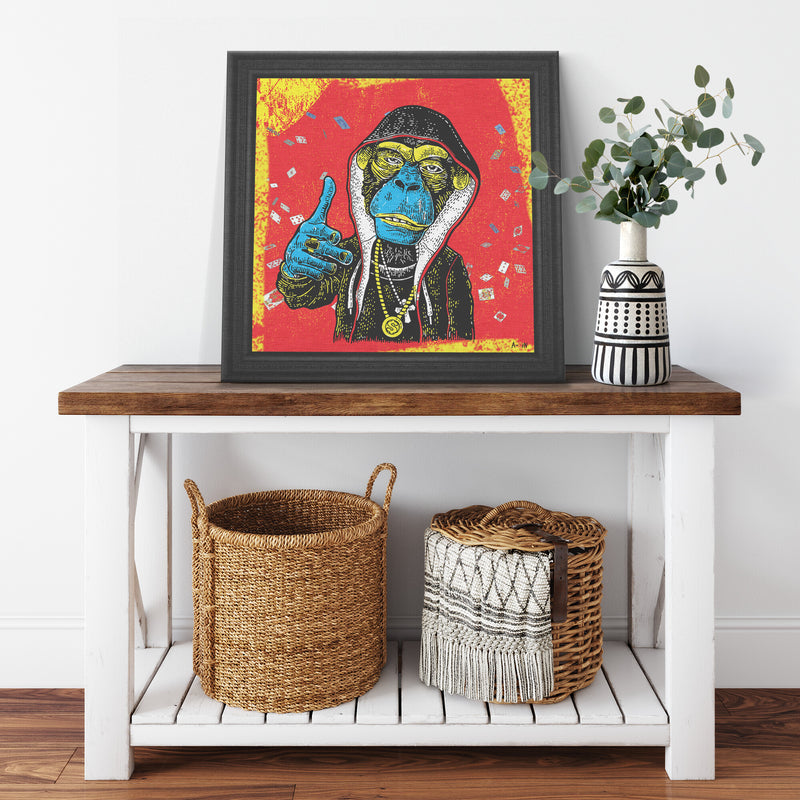 Ghetto Monkey Printed Illusion Frame Black