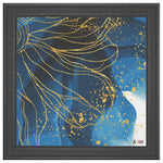 Gold Flower Printed Illusion Frame Black