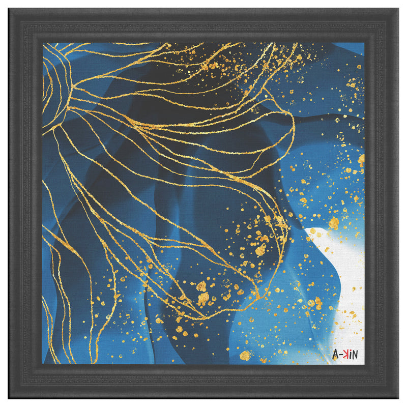 Gold Flower Printed Illusion Frame Black