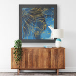 Gold Flower Printed Illusion Frame Black