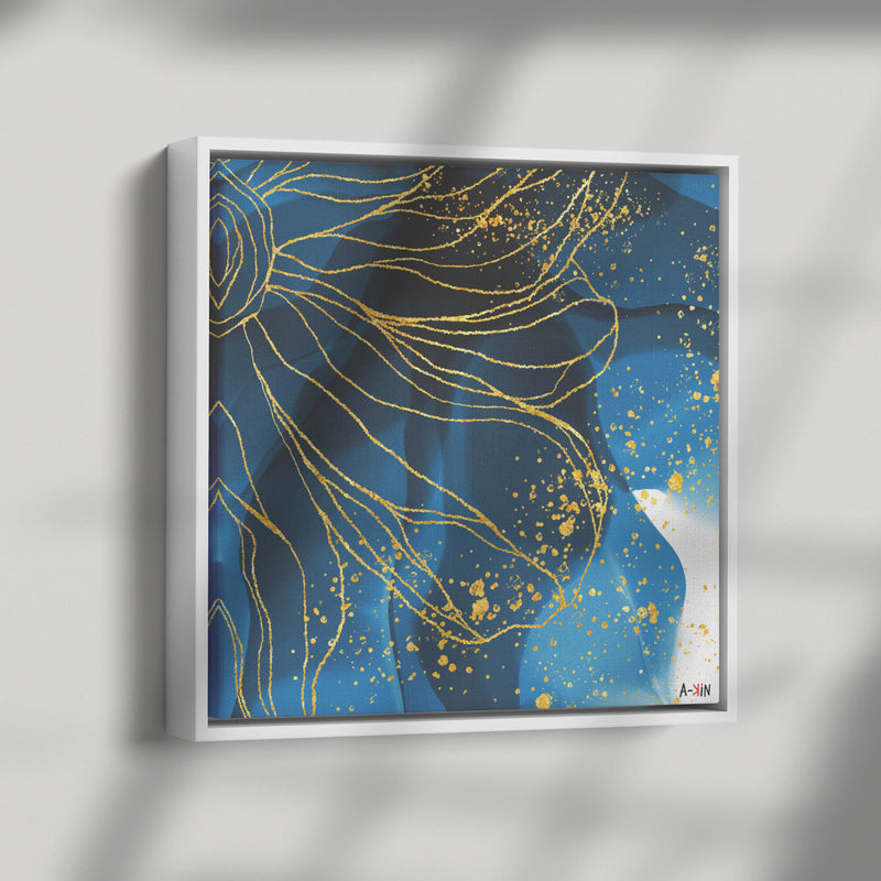 Gold Flower Wood Frame
