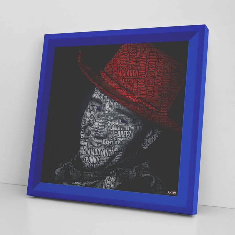 J Wayne Color Printed Illusion Frame Blue