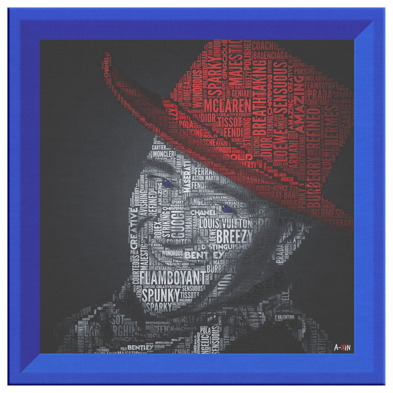 J Wayne Color Printed Illusion Frame Blue