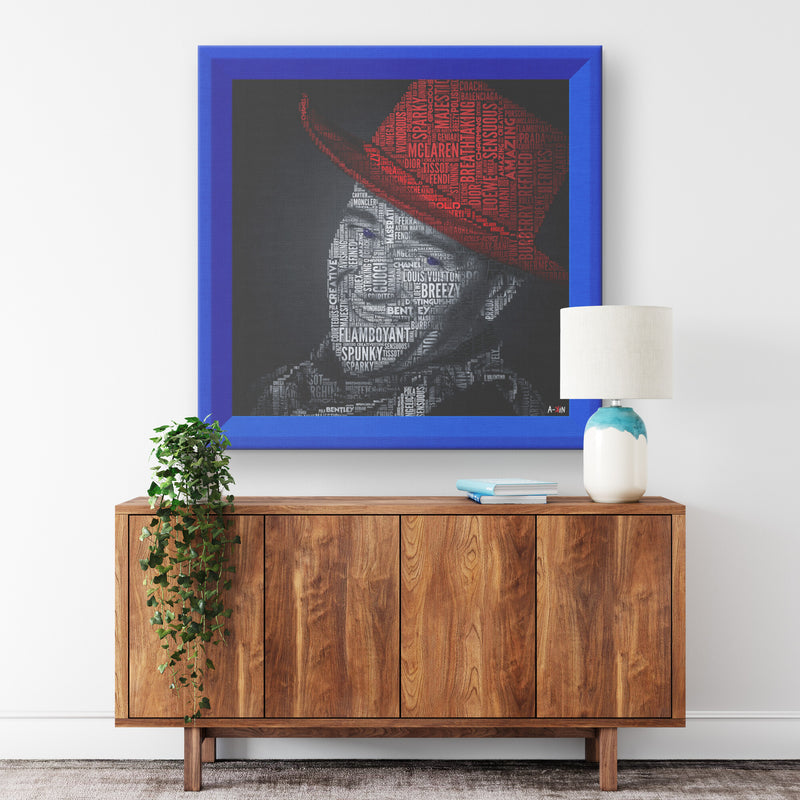 J Wayne Color Printed Illusion Frame Blue