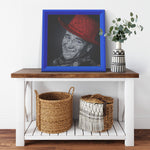 J Wayne Color Printed Illusion Frame Blue