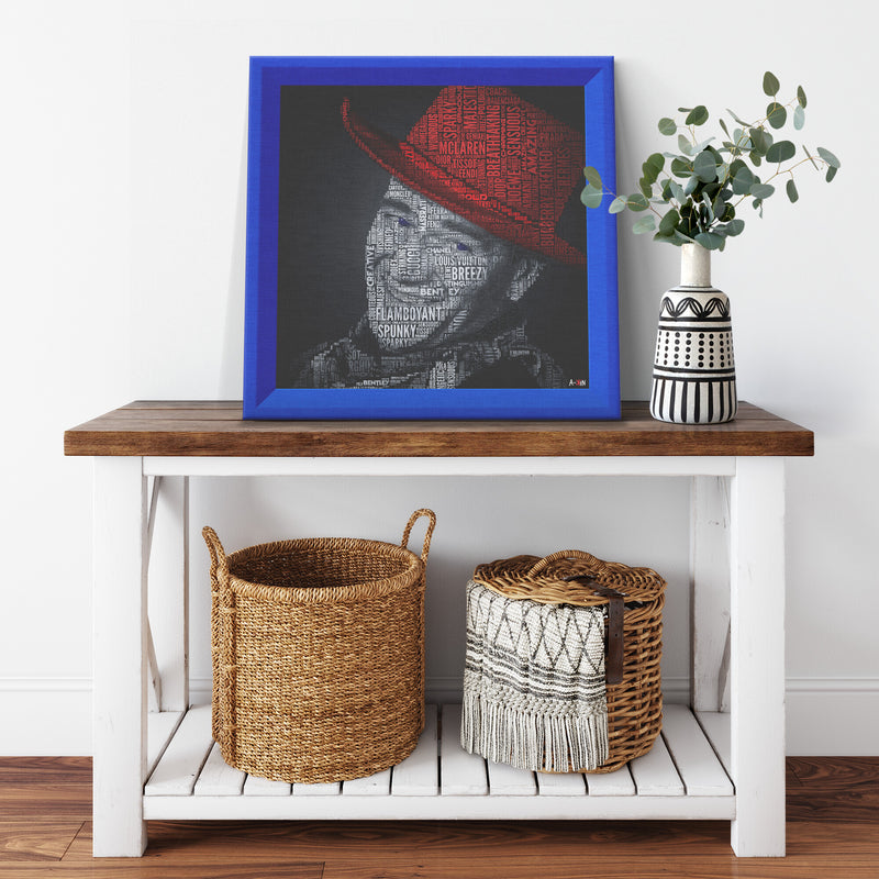 J Wayne Color Printed Illusion Frame Blue