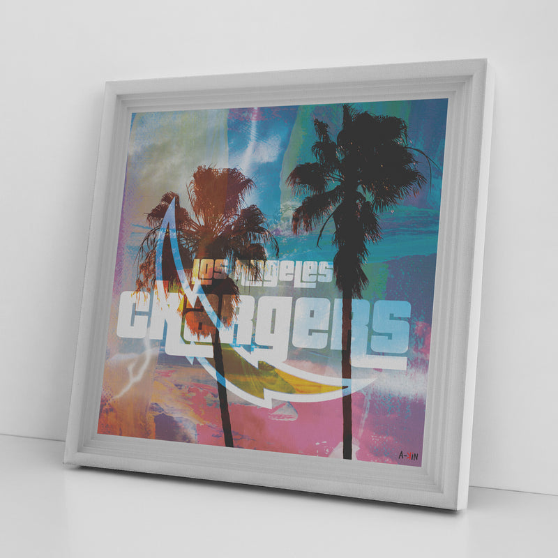 Los Angeles Chargers Printed Illusion Frame White