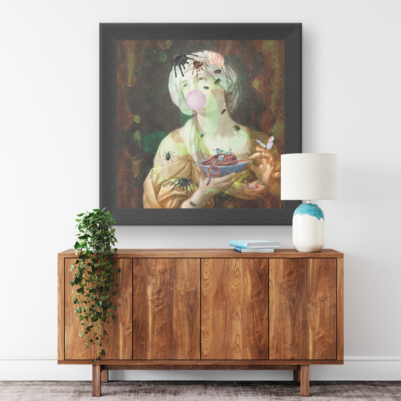 Lunch Time Printed Illusion Frame Black