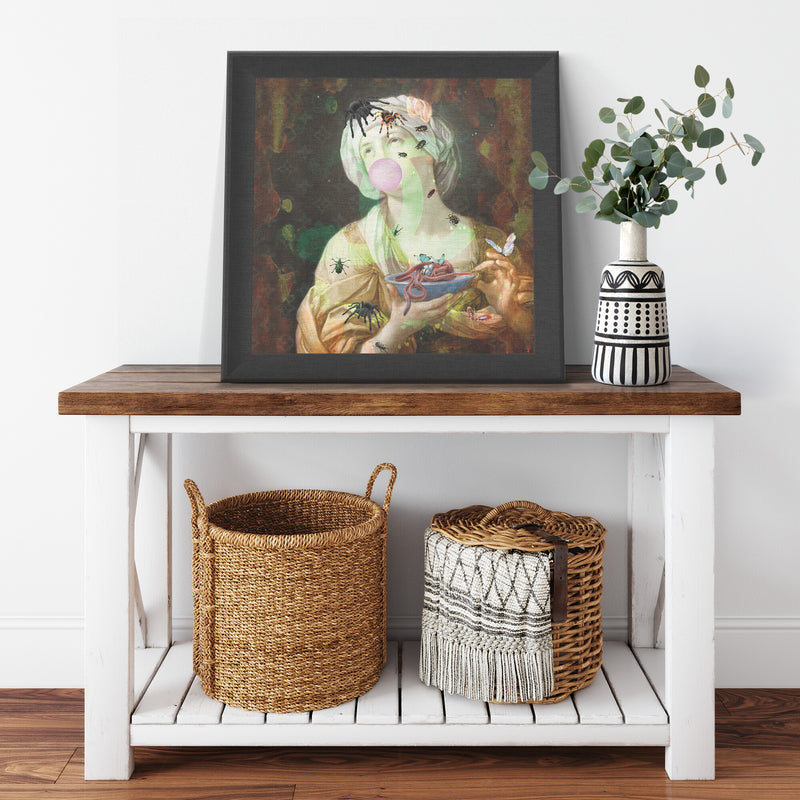 Lunch Time Printed Illusion Frame Black