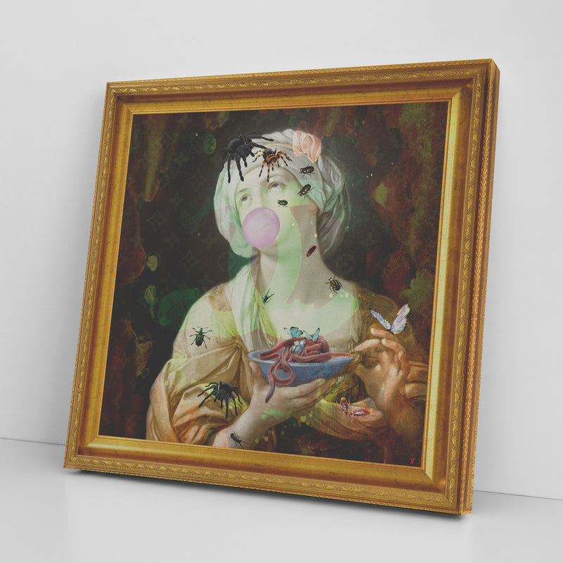 Lunch Time Printed Illusion Frame Gold