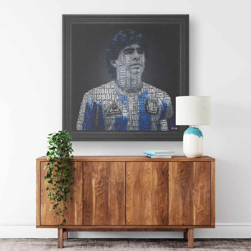 Maradona Color Printed Illusion Frame Black