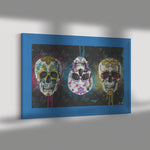 Melting Skulls Printed Illusion Frame Blue