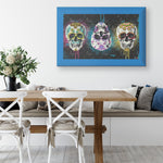 Melting Skulls Printed Illusion Frame Blue