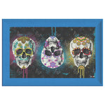 Melting Skulls Printed Illusion Frame Blue