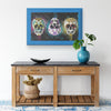 Melting Skulls Printed Illusion Frame Blue