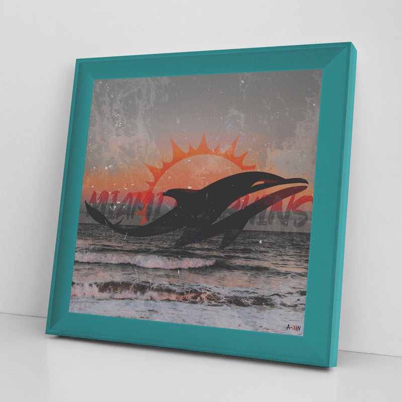 Miami Dolphins Printed Illusion Frame Blue